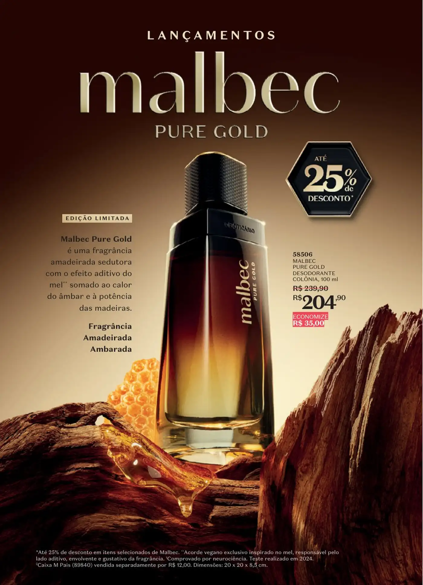 Malbec Pure Gold: intensidade amadeirada com toque de âmbar